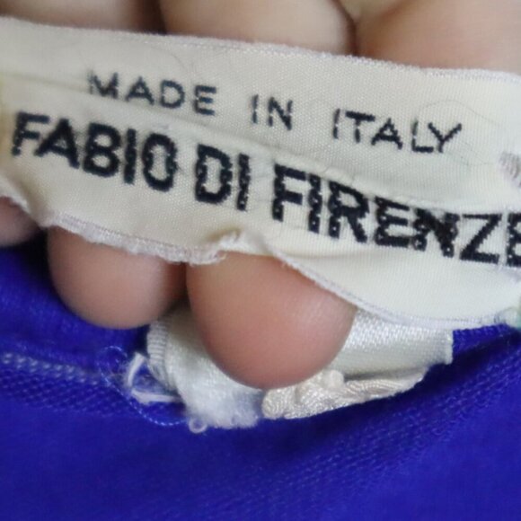 BLUE STRIPED POLO M Fabio Italy Vintage Classic Work Office Casual Golf Tennis - Picture 4 of 5